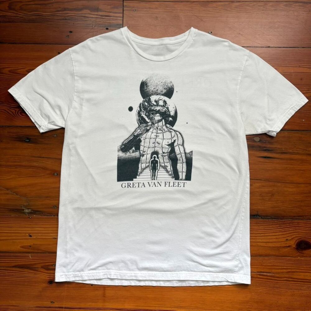 Greta Van Fleet Dreams In Gold Tour T-Shirt Men's Size XL White 2022